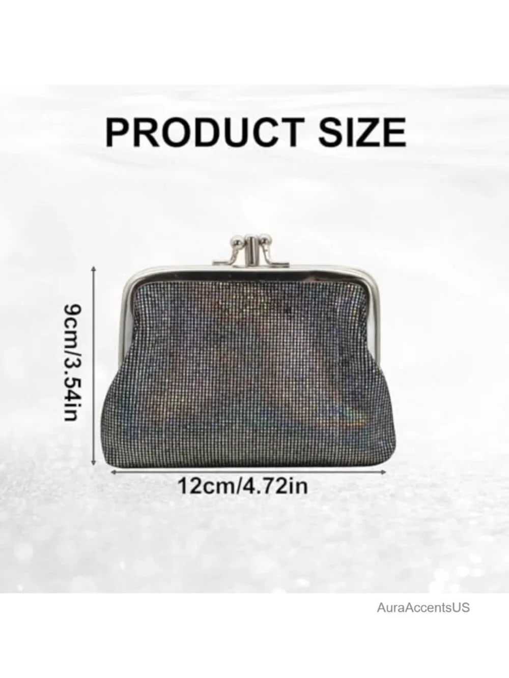 Vintage Style Kiss Lock Coin Purse Women Mini Change Pouch Faux Leather